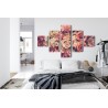 Mehrteiliges Bild Zarte Bunte 3D-Blumen
