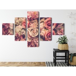 Mehrteiliges Bild Zarte Bunte 3D-Blumen