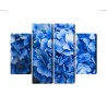Mehrteiliges Bild Blaue Hortensienblüten Aus Nächster Nähe