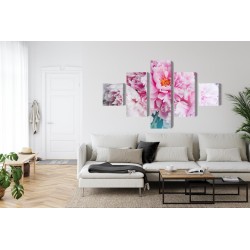 Mehrteiliges Bild 3D-Pfingstrosenstrauß
