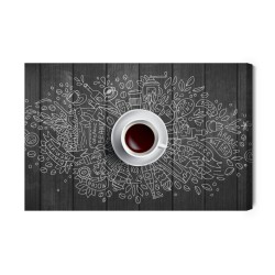 Leinwandbild Weiße Tasse Kaffee
