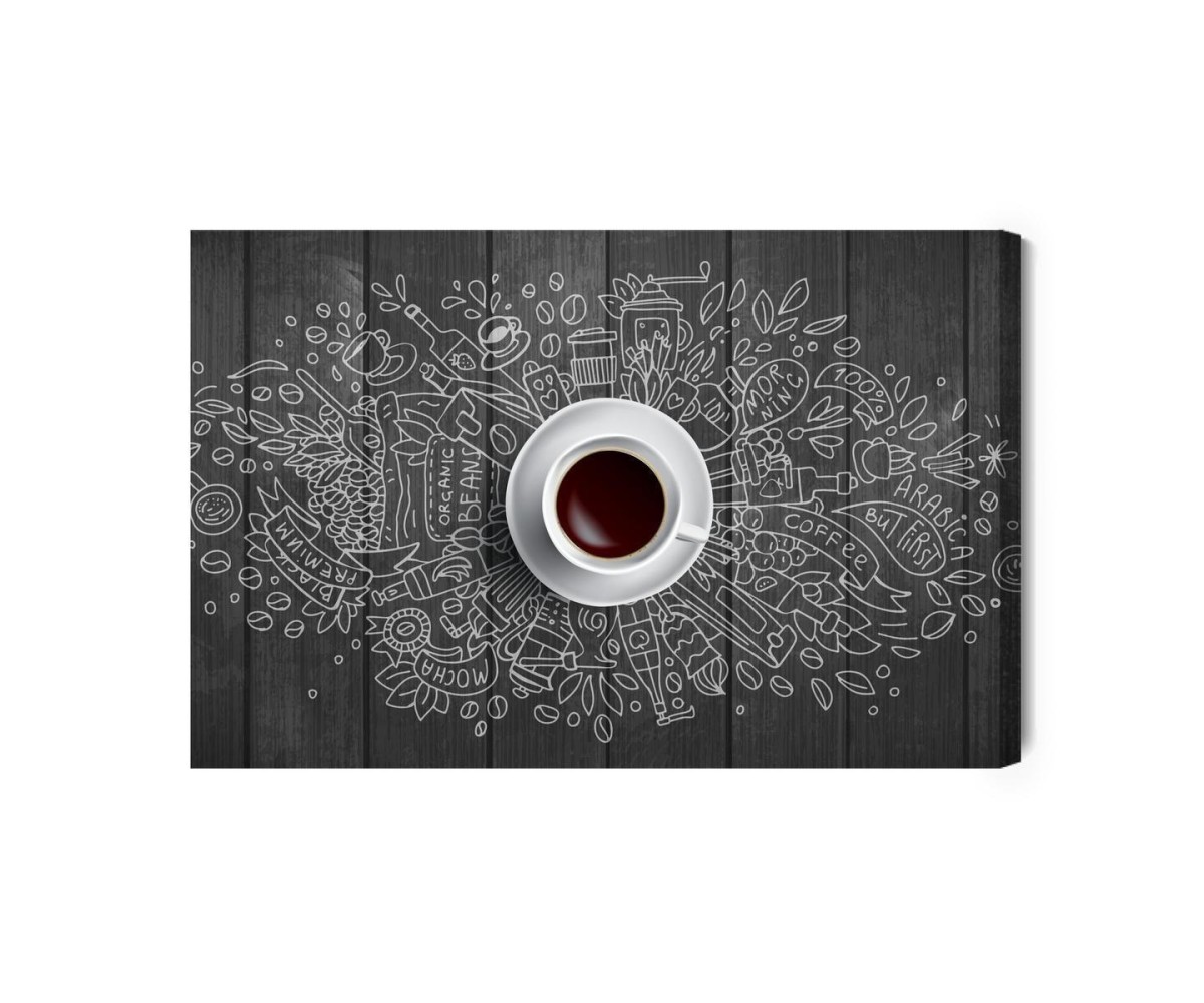 Leinwandbild Weiße Tasse Kaffee
