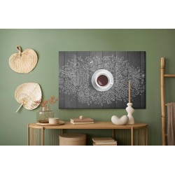 Leinwandbild Weiße Tasse Kaffee