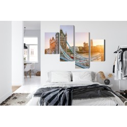 Mehrteiliges Bild Tower Bridge Bei Sonnenaufgang