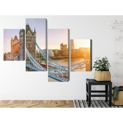 Mehrteiliges Bild Tower Bridge Bei Sonnenaufgang