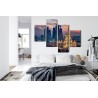 Mehrteiliges Bild Luftaufnahme Der Skyline Von Moskau