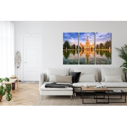 Mehrteiliges Bild Blick Auf Das Gebäude Der Staatlichen Universität Moskau