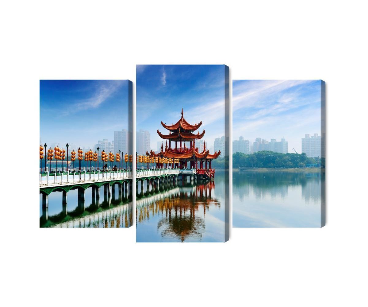 Mehrteiliges Bild Die Berühmte Touristenattraktion Von Kaohsiung