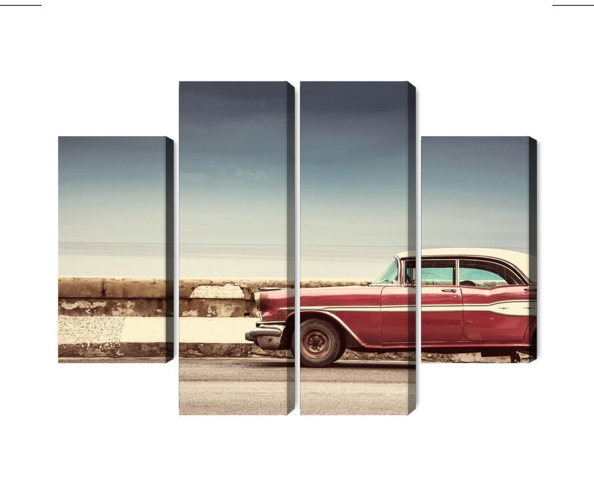 Mehrteiliges Bild Altes Amerikanisches Retro-Auto