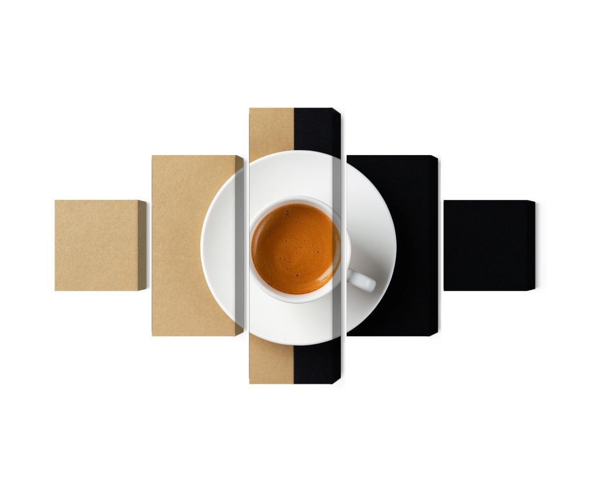 Mehrteiliges Bild Eine Tasse Italienischen Kaffee