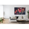 Mehrteiliges Bild Bunte Blumen Für Vintage-Stil