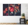 Mehrteiliges Bild Bunte Blumen Für Vintage-Stil