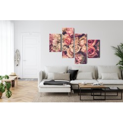 Mehrteiliges Bild Zarte Bunte 3D-Blumen