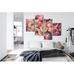 Mehrteiliges Bild Zarte Bunte 3D-Blumen