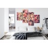 Mehrteiliges Bild Zarte Bunte 3D-Blumen