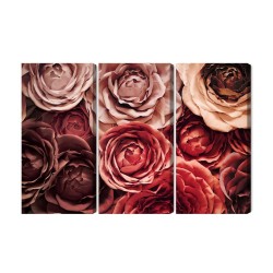 Mehrteiliges Bild Bunte Blumen Schließen Herauf 3D