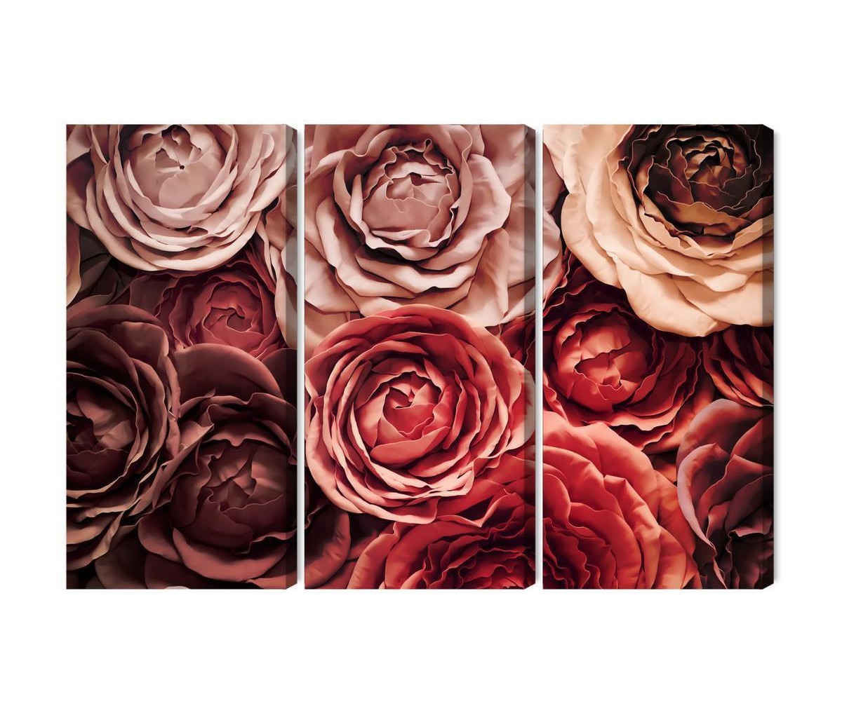 Mehrteiliges Bild Bunte Blumen Schließen Herauf 3D