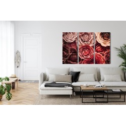 Mehrteiliges Bild Bunte Blumen Schließen Herauf 3D