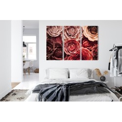 Mehrteiliges Bild Bunte Blumen Schließen Herauf 3D