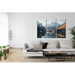 Mehrteiliges Bild Italienischer Pragser Wildsee 3D