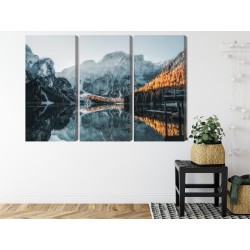 Mehrteiliges Bild Italienischer Pragser Wildsee 3D