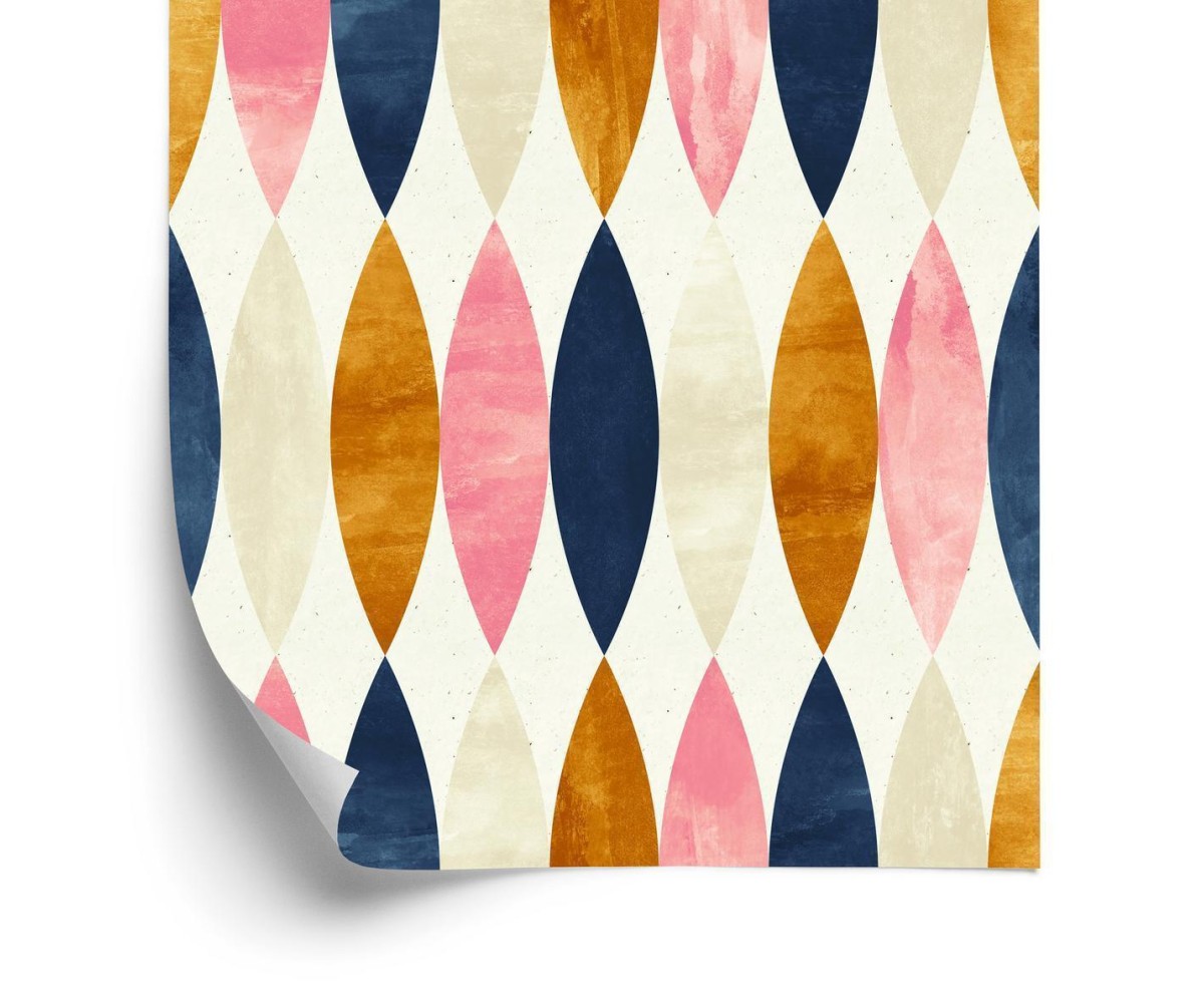 Tapete Retro-Muster In Pastellfarben