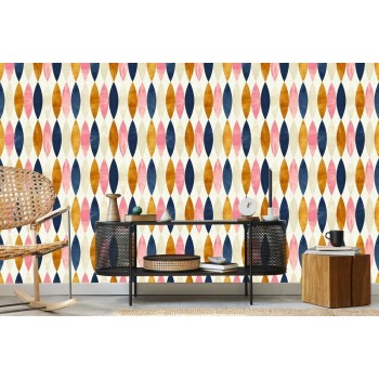 Tapete Retro-Muster In Pastellfarben
