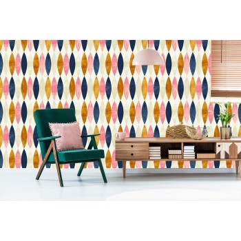 Tapete Retro-Muster In Pastellfarben