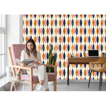 Tapete Retro-Muster In Pastellfarben