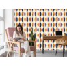 Tapete Retro-Muster In Pastellfarben