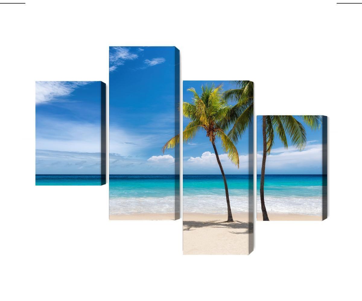 Mehrteiliges Bild Karibischer Strand 3D