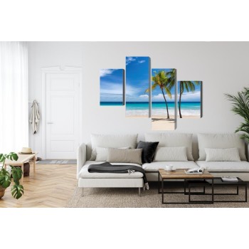 Mehrteiliges Bild Karibischer Strand 3D
