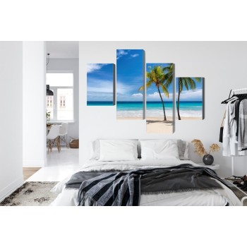 Mehrteiliges Bild Karibischer Strand 3D