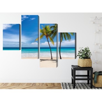 Mehrteiliges Bild Karibischer Strand 3D