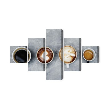Mehrteiliges Bild Tassen Mit Kaffee