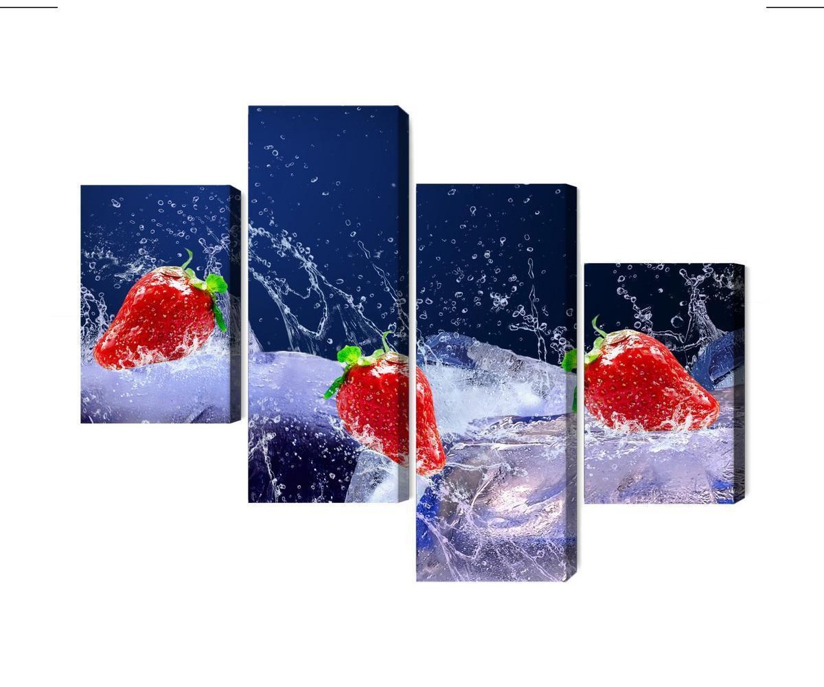 Mehrteiliges Bild Erdbeeren Auf Eis