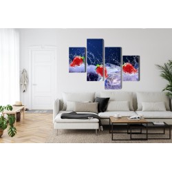 Mehrteiliges Bild Erdbeeren Auf Eis
