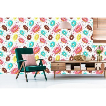 Tapete Bunte Donuts Mit Zuckerguss