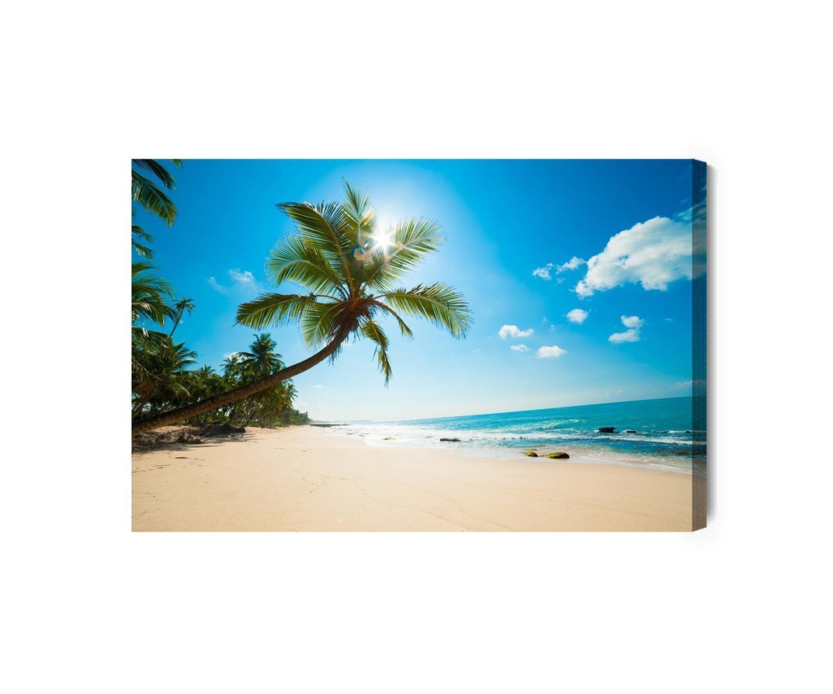 Leinwandbild Weißer Strand Mit Palme