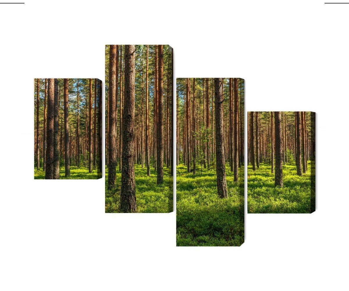 Mehrteiliges Bild 3D-Kiefernwald