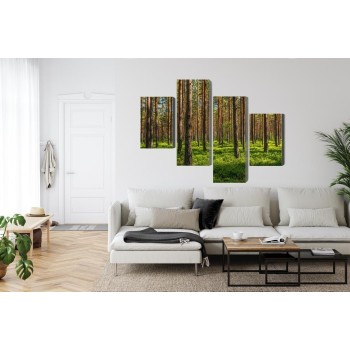 Mehrteiliges Bild 3D-Kiefernwald