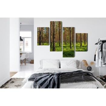 Mehrteiliges Bild 3D-Kiefernwald