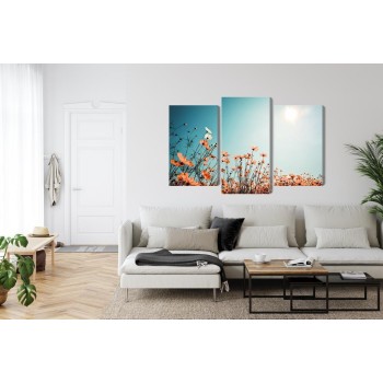 Mehrteiliges Bild Feldblumen In Der Sonne