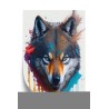 Poster Porträt Eines Wolfes In Verschiedenen Farben