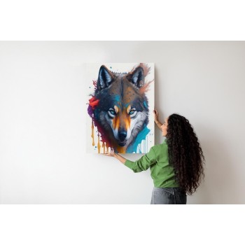 Poster Porträt Eines Wolfes In Verschiedenen Farben