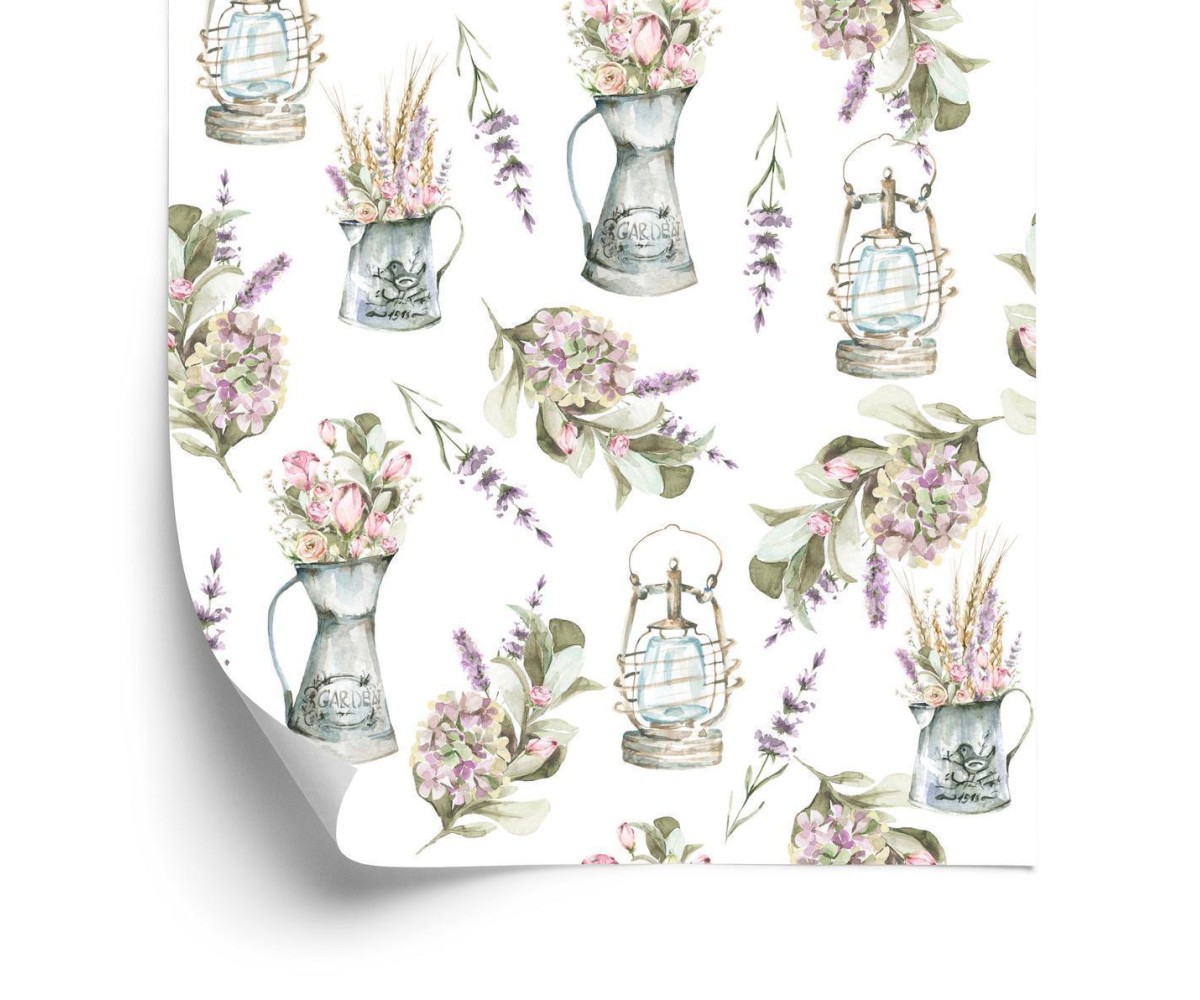 Tapete Lavendel Blumensträuße