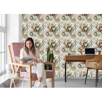 Tapete Für Schlafzimmer Rosen Blumen Blätter Natur 3D