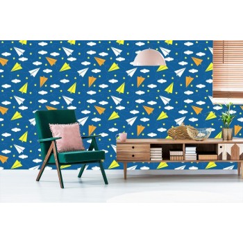 Tapete Bunte Papierflieger