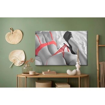 Leinwandbild Üppige Frau In Dessous