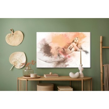 Leinwandbild Frau In Dessous In Sinnlicher Pose